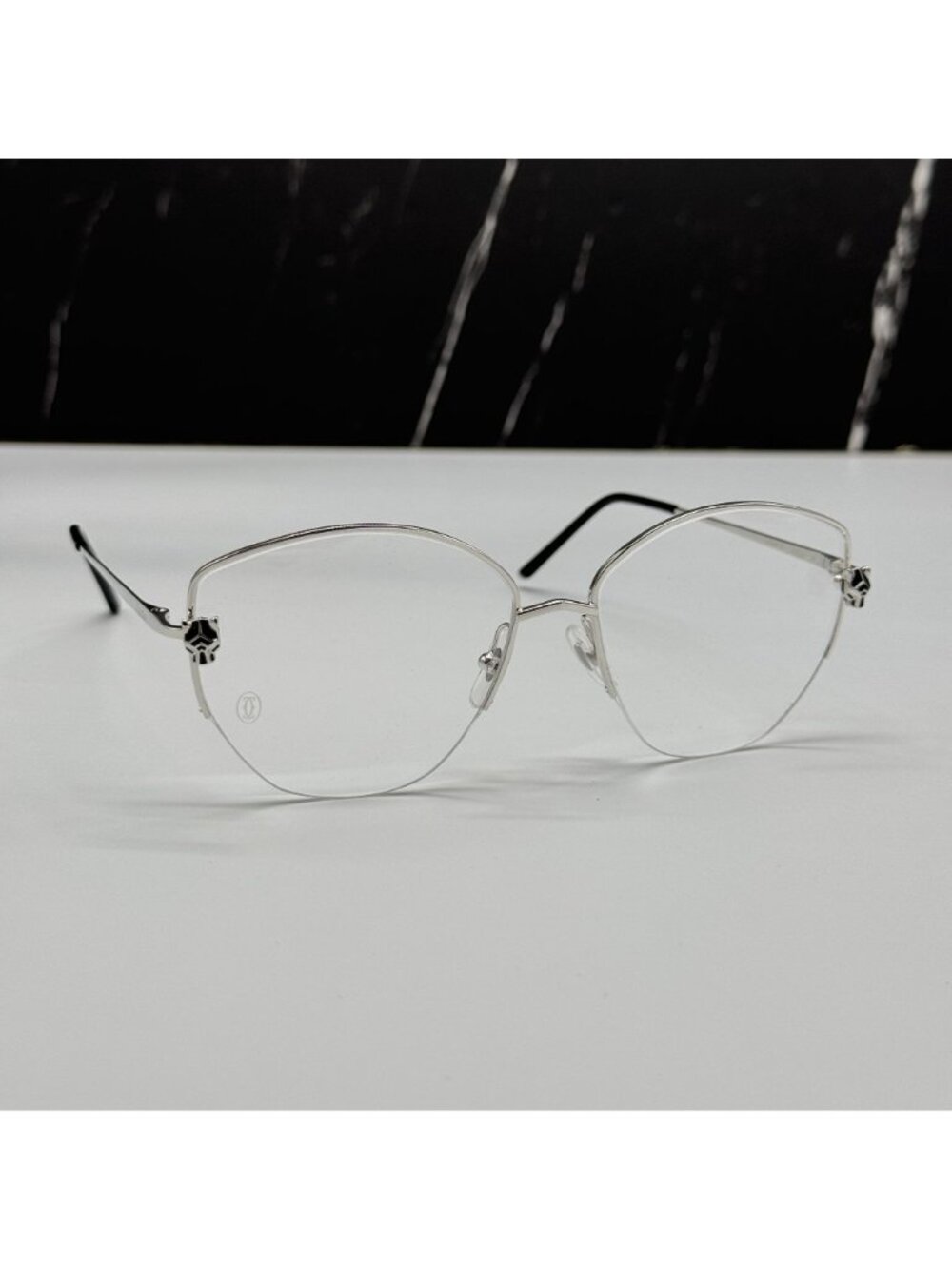 NWT Cartier Women Silver Metal Eyeglasses CT0370O 002 Authentic